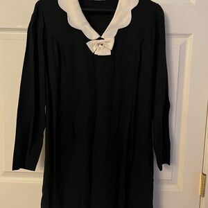 Black Dress with White Collar and Bow